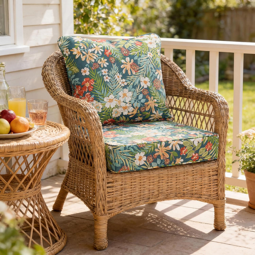 Outdoor Chairs Cushions with Back, Zippered Patio Back&Seat Cushion, 24" x 24" Waterproof Deep Seat Cushions