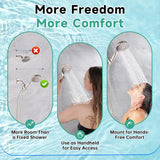 High Pressure Shower Head with Handheld, 9 Spray Settings Showerhead Built in Power Wash to Clean Tub and Pets