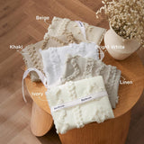 Tufted Boho Comforter Set Queen - Beige Boho Bed Set, GentleSoft 3 Pieces Farmhouse Shabby Chic Embroidery Bedding