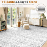 8x10 Area Rugs for Living Room, Washable Large Area Rug Neutral Modern Abstract Bedroom Rug Soft Non Slip Low Pile