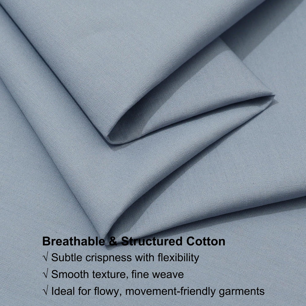 Cotton Poplin Fabric, 60 inches Wide (Gray, 1 Yard)