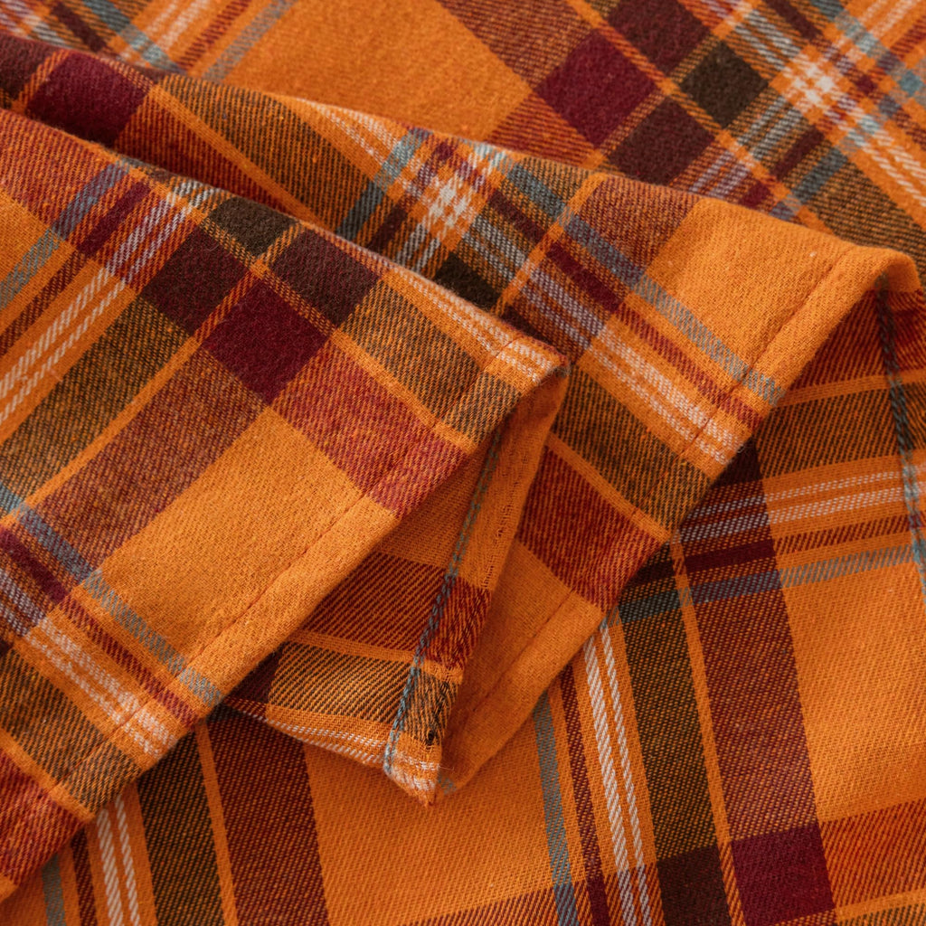 Plaid Fall Tablecloth Thanksgiving Rectangle 60x104 Inch Orange Red