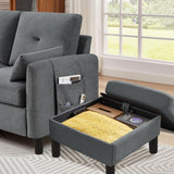 Convertible Sectional Sofa, 77" Small L Shaped 3 Seat Couch with Reversible Storage Chaise