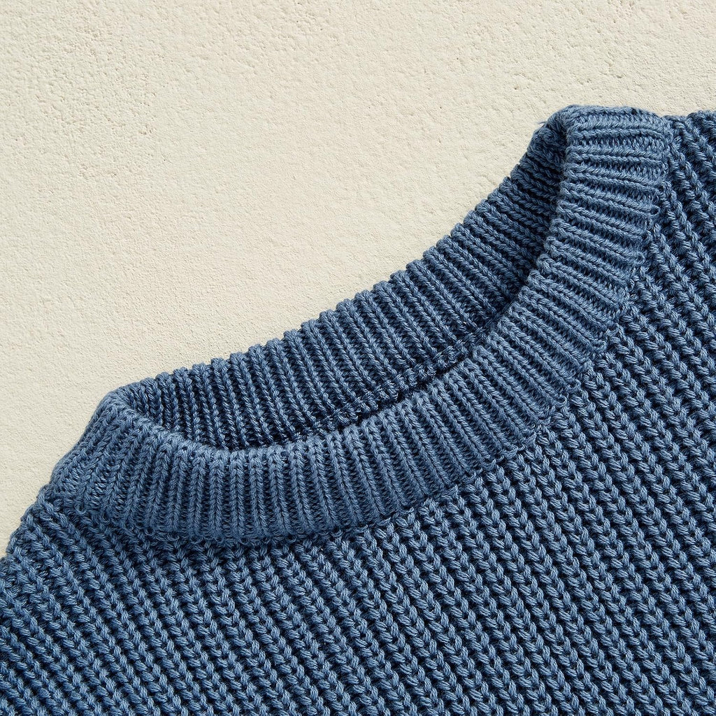 Toddler Baby Girl Boy Knit Sweater Round Neck Long Sleeve Pullover Sweatshirt Fall Winter Clothes