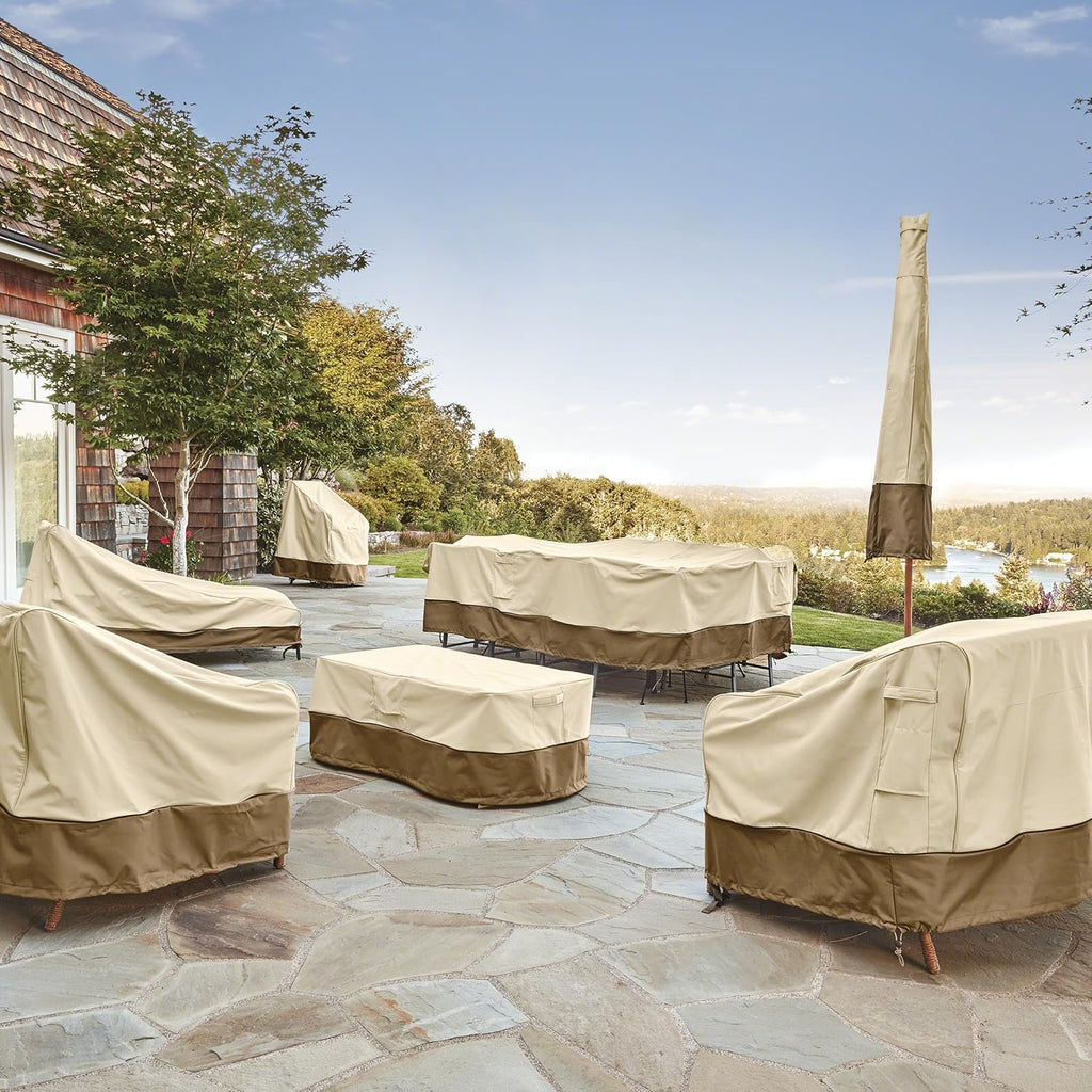 Veranda Water-Resistant 94 Inch Round Patio Table & Chair Set Cover, Outdoor Table Cover