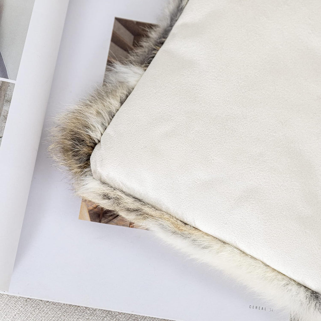 Fur Blanket Throw for Couch Tan Rabbit Hide Fur Throw Blanket Fuzzy Fluffy Super Soft Furry Plush Decorative Comfy