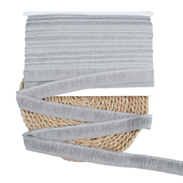 1 Inch Chainette Fringe Fabric Trim Brush Fringe Trim, Silver - 12M
