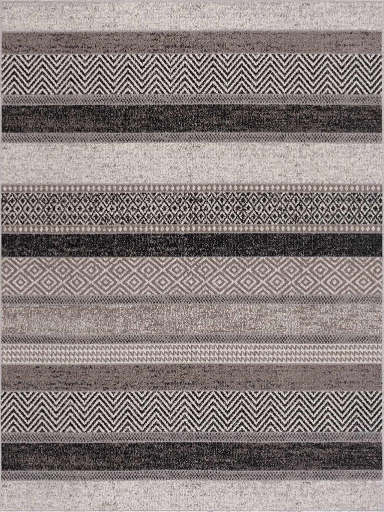Middlestown Machine Washable Area Rug - Striped Geometric Diamond Chevron Herringbone - Farmhouse Modern Contemporary
