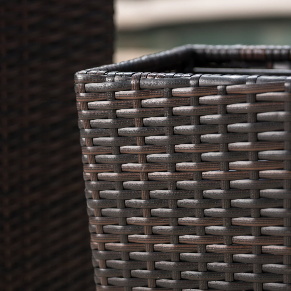 Outdoor Wicker Flower Pots (Set of 2) (MultiBrown)