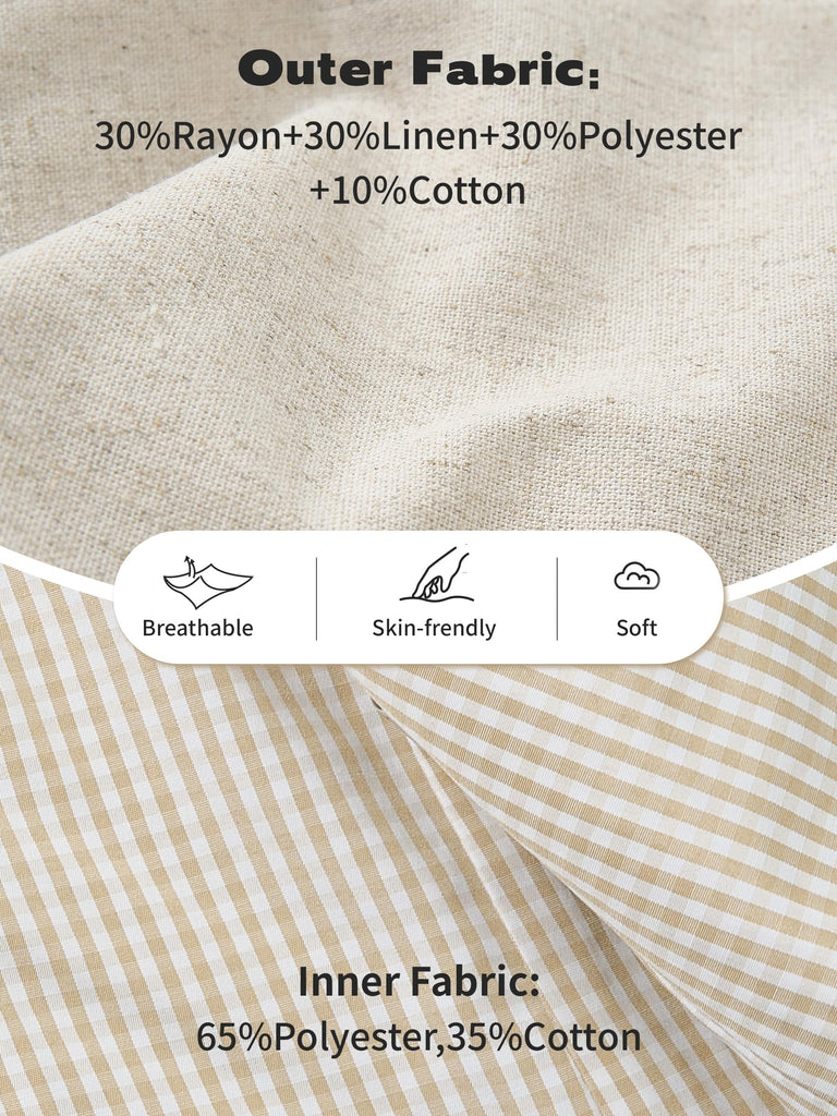 Toddler Suit Baby Boy 3 Piece Linen Tuxedo, BeigeWhite