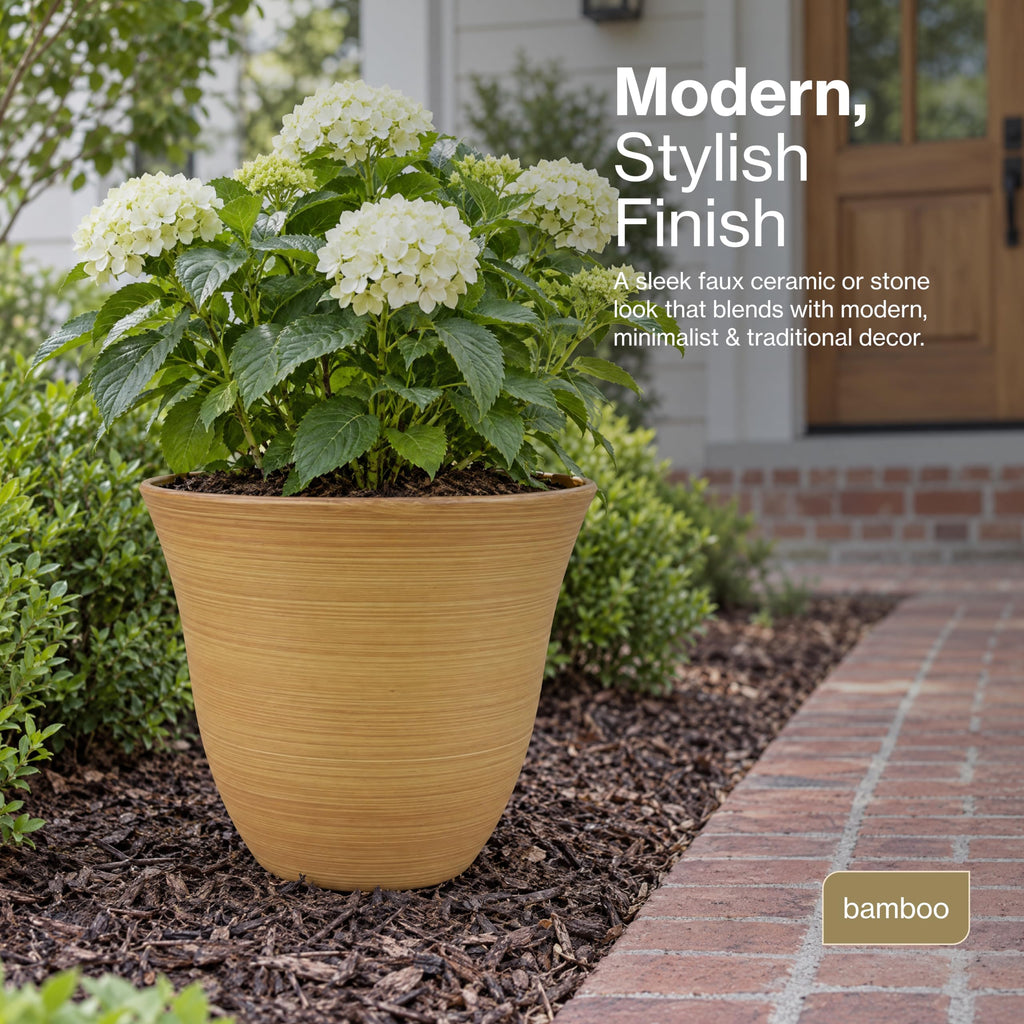13" Honeysuckle Planter in Bamboo