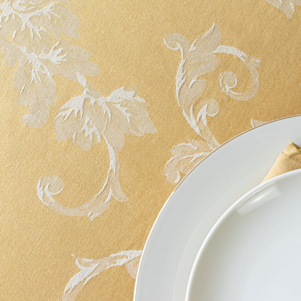 Harmony Scroll Woven Damask Fabric Tablecloth, Everyday, Parties, Special Occasions, Weddings and Ho