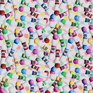 Bingo Cotton Fabric, Blots Multi Cut by The Yard