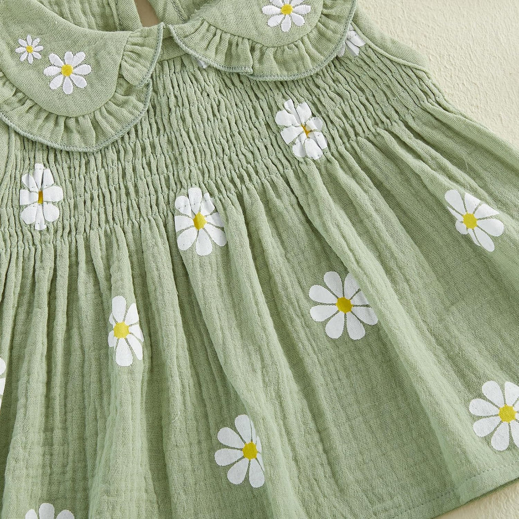 Toddler Baby Girl Summer Clothes Cute Cotton Linen Sleeveless Tee Shirt Dress Set Shorts Outfits Princess Outfit