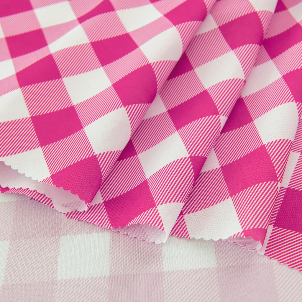 Waterproof Plaid Tablecloth Fabric - Round 108 Inch Classic Gingham Checker Table Cloth for Indoor/Outdoor Use