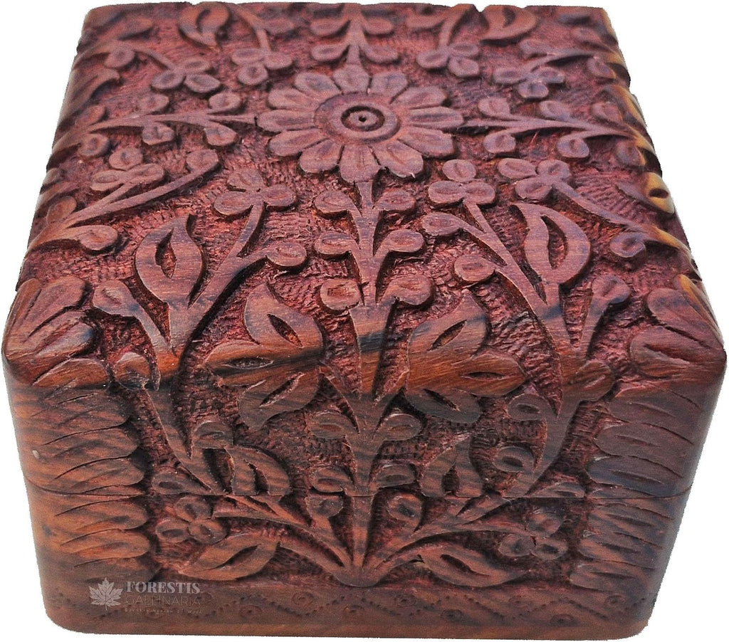Handmade Decorative Wooden Jewelry Box, Kit, Vanity,Trinket, Organizer For, Ladies, Men, Women, Gold