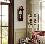 20" Plastic Grandfather Clock Realistic Wood-Grain Finish with Swinging Pendulum and Chiming Sound Battery-Operated Decorative Wall Accent for Home Office Living Room Kitchen Hallway, Brown A134-B0F9B38TXJ