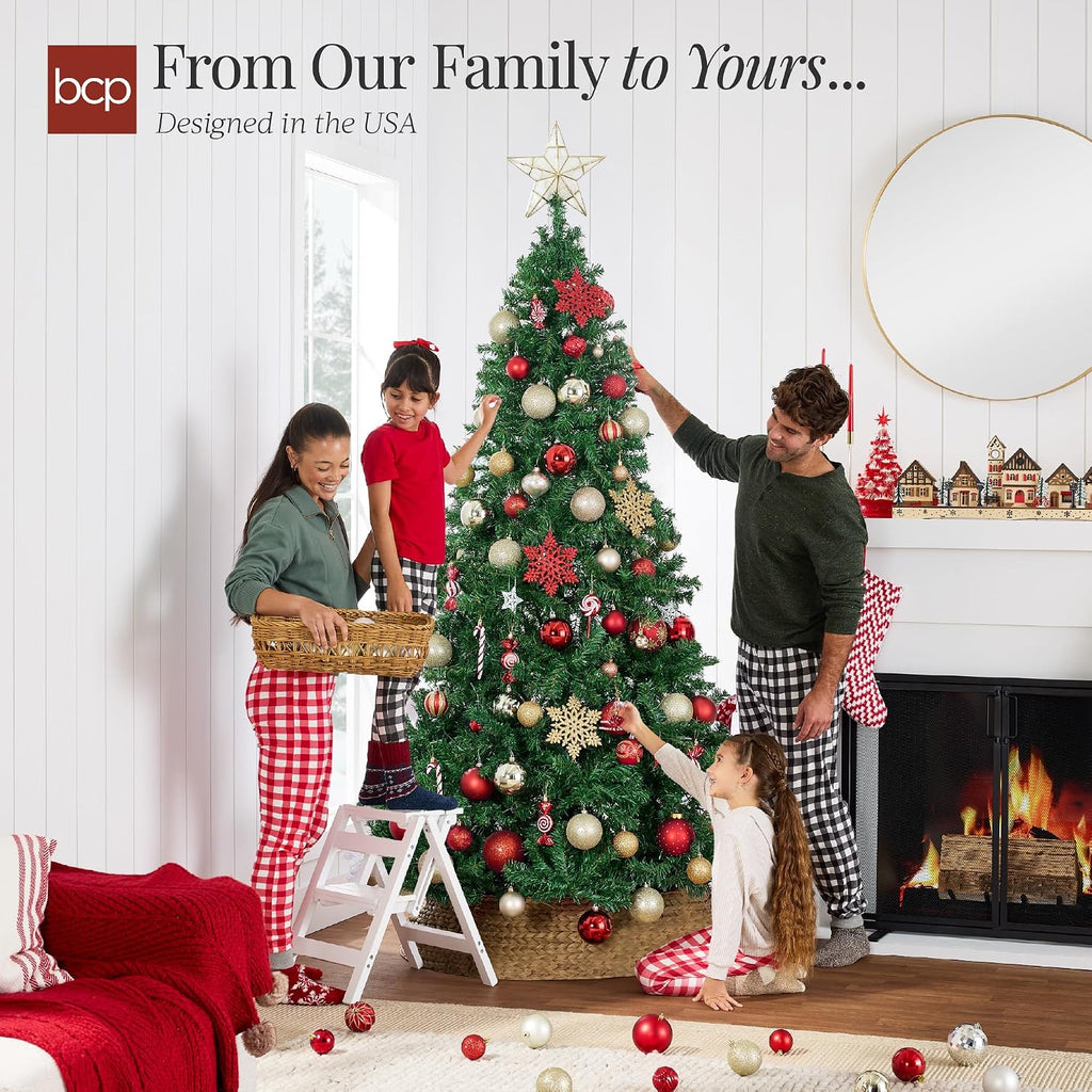 Artificial Christmas Tree, 4.5ft Premium Unlit Pine Design, Dense Branches Realistic Holiday Décor w/Easy Assembly