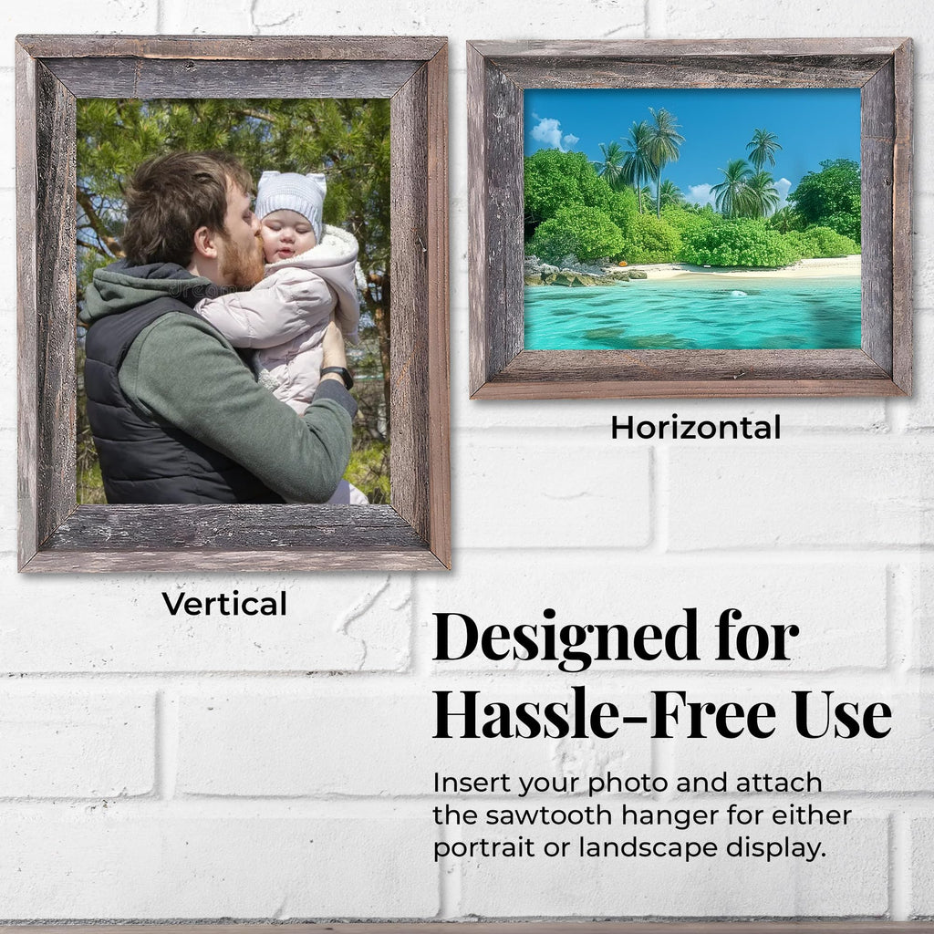 Farmhouse Style Picture Frame, 11x14, Natural Weathered Gray