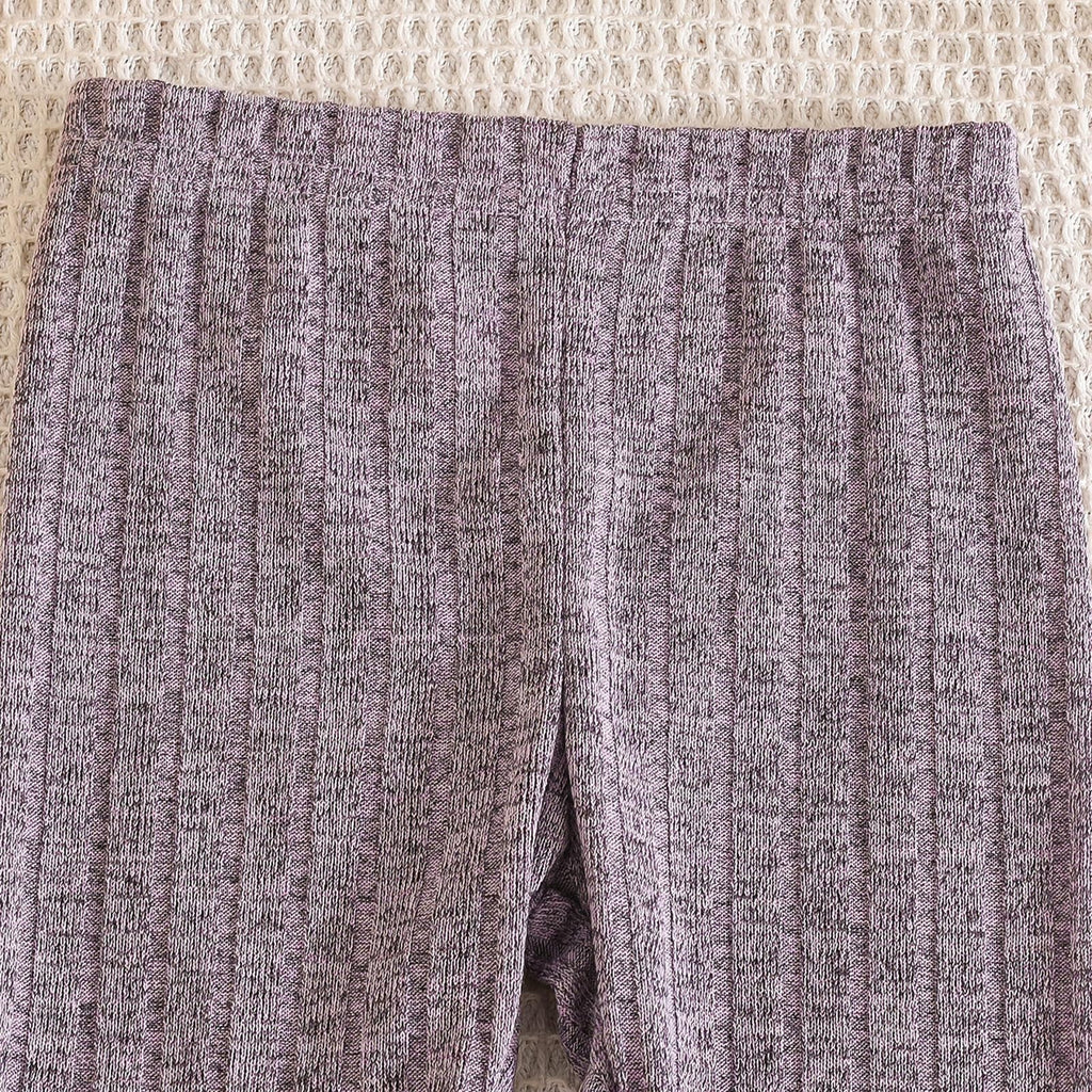 Girls Pants 4 Pack Ribbed Leggings Fashionable Solid Color Stretch Comfortable Toddler Bottoms
