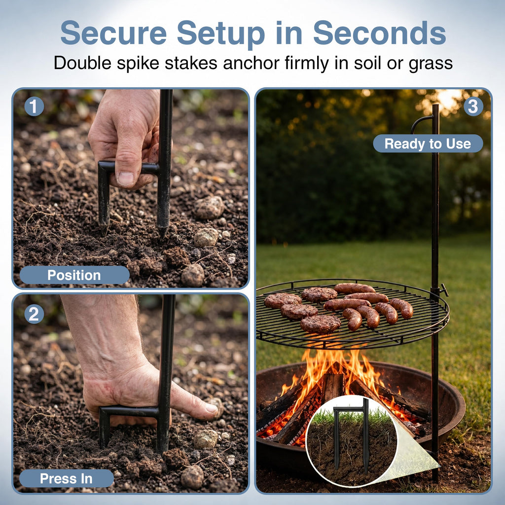 Fire Pit Grill Grate, Swivel Campfire Grill Grate