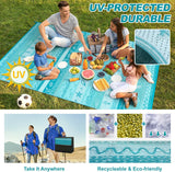 Outdoor Plastic Straw Rug, Reversible Outdoor Rug Waterproof 9x12 Rugs for Patio, RV Camping Rug Pic