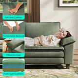 HOME 123'' Modular Sectional Sofa Green Couch Corduroy Cloud Couches for Living Room