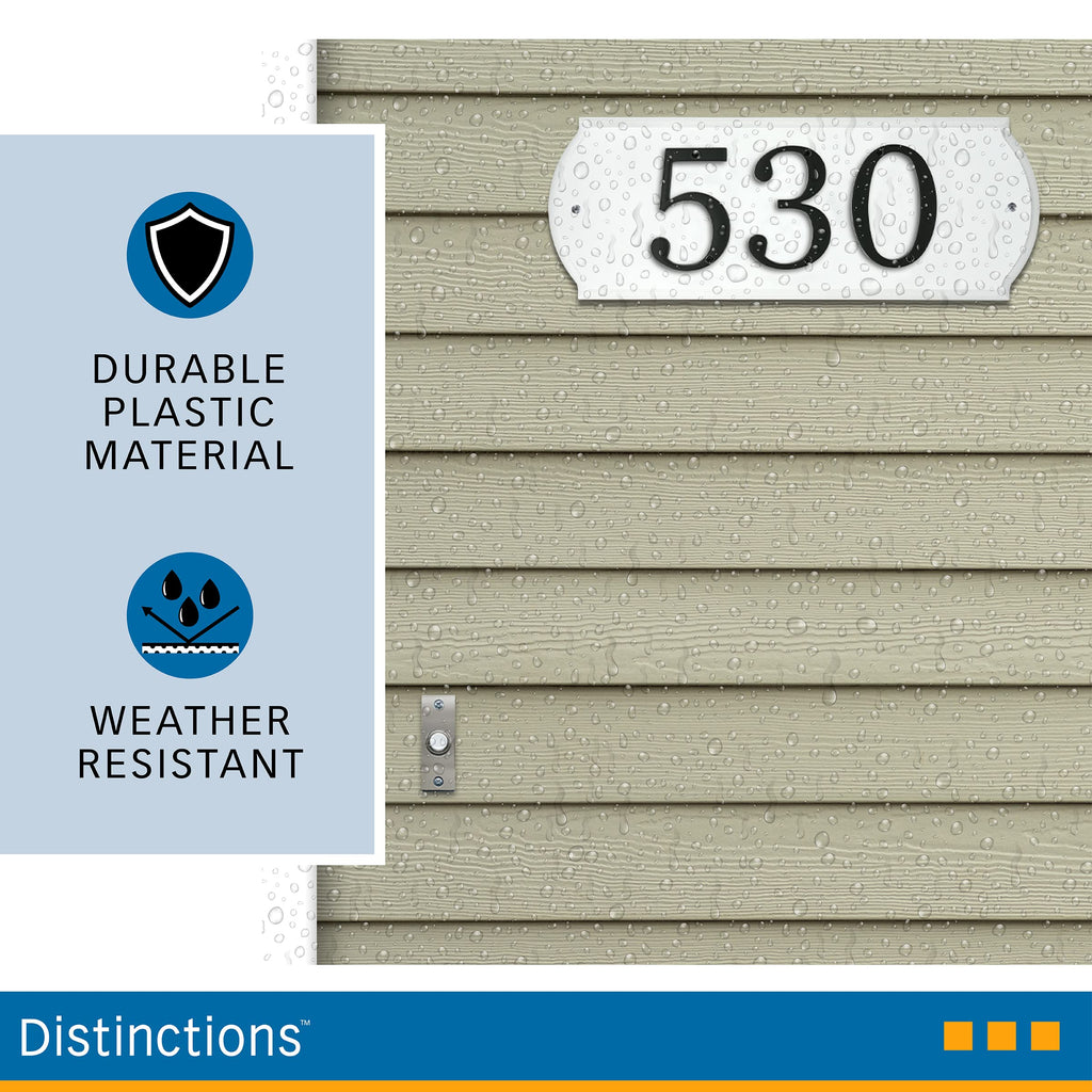 Paintable White Address Plaque for 4-Inch Numbers, 6 x 16 Inch