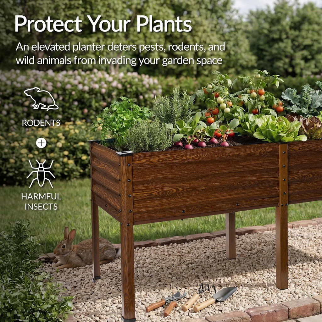 72x24x30in Non Toxic Galvanized Raised Garden Bed, Metal Elevated Planter Box, Vegetable Garden, 100% Non Toxic