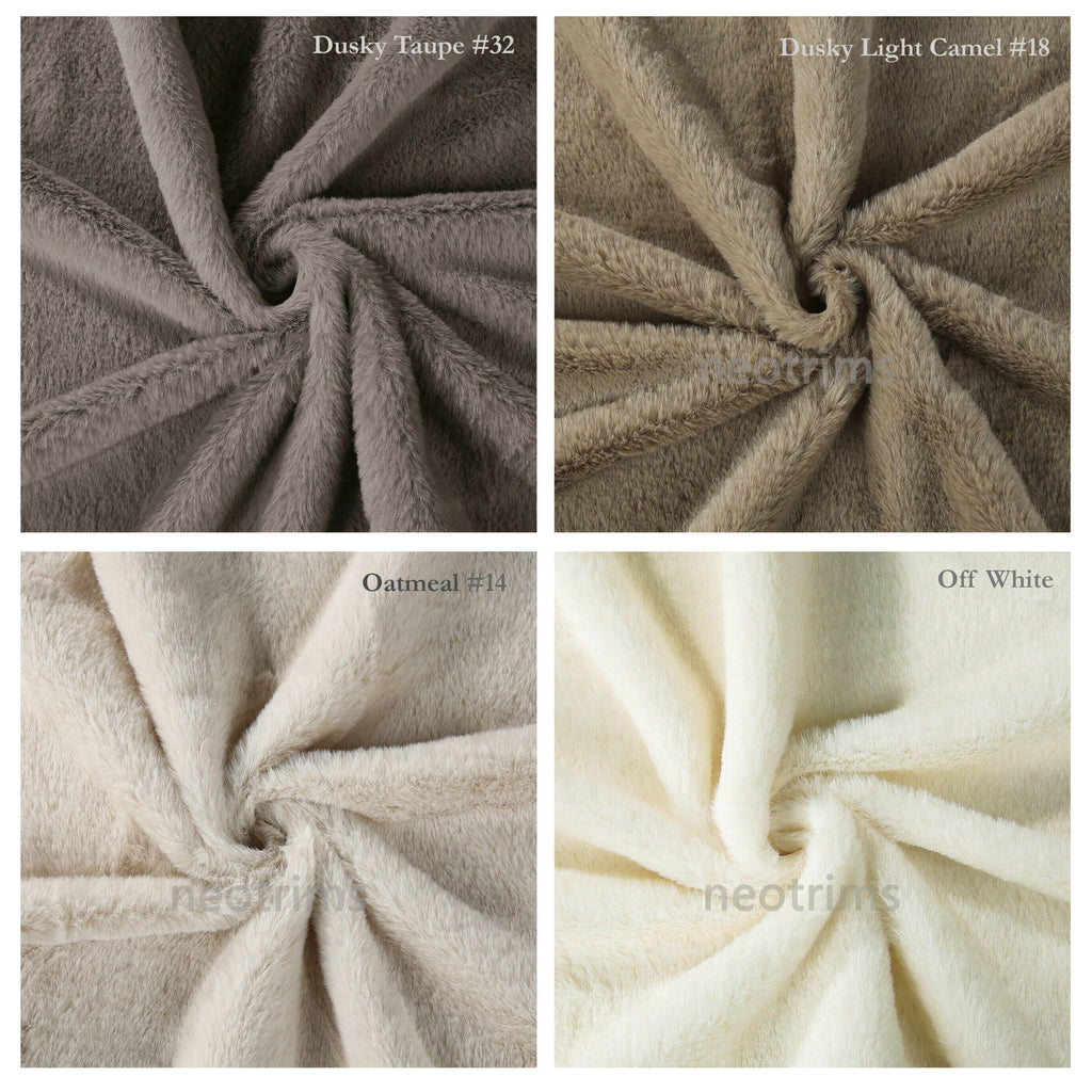 Faux Fur Fabric Material, Soft Cuddly Luxury Handle, 22 Colours, 165cm Wide, Dusky, Bright & Natural Colours. 10mm