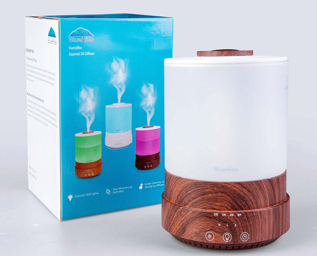 Premium 2500 ML Large Essential Oil Diffuser Timer XL Dark Wood
