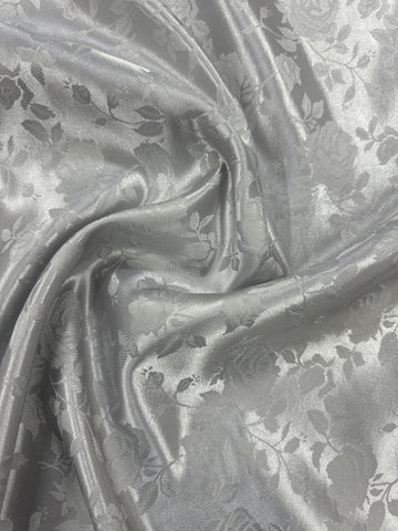 Designz 58" Wide Satin Jacquard Rose Brocade Fabric - 100% Polyester, Ideal for Dresses, Lingerie, and Tablecloths