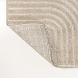 Y Hallie High-Low Curve Beige/Cream 8x10 Indoor/Outdoor Area Rug, Minimalist, Japandi, Geometric