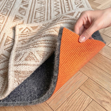 Rug Pad 3 x 5 Ft Non-Slip, Felt and Natural Rubber Backing, 1/4" Thick, Cushioned Gripper Pads, Keep Rugs in Place