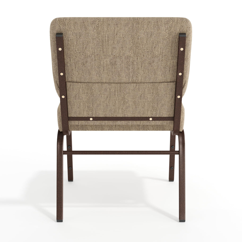 21 in Wide Fabric Church Chair, Beige, 4-Pack