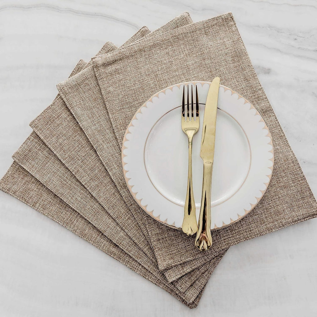 Linen Placemats Heat Resistant Dining Table Cloth Place Mats Kitchen Table Mats Placemats Table Decor - Set of 4