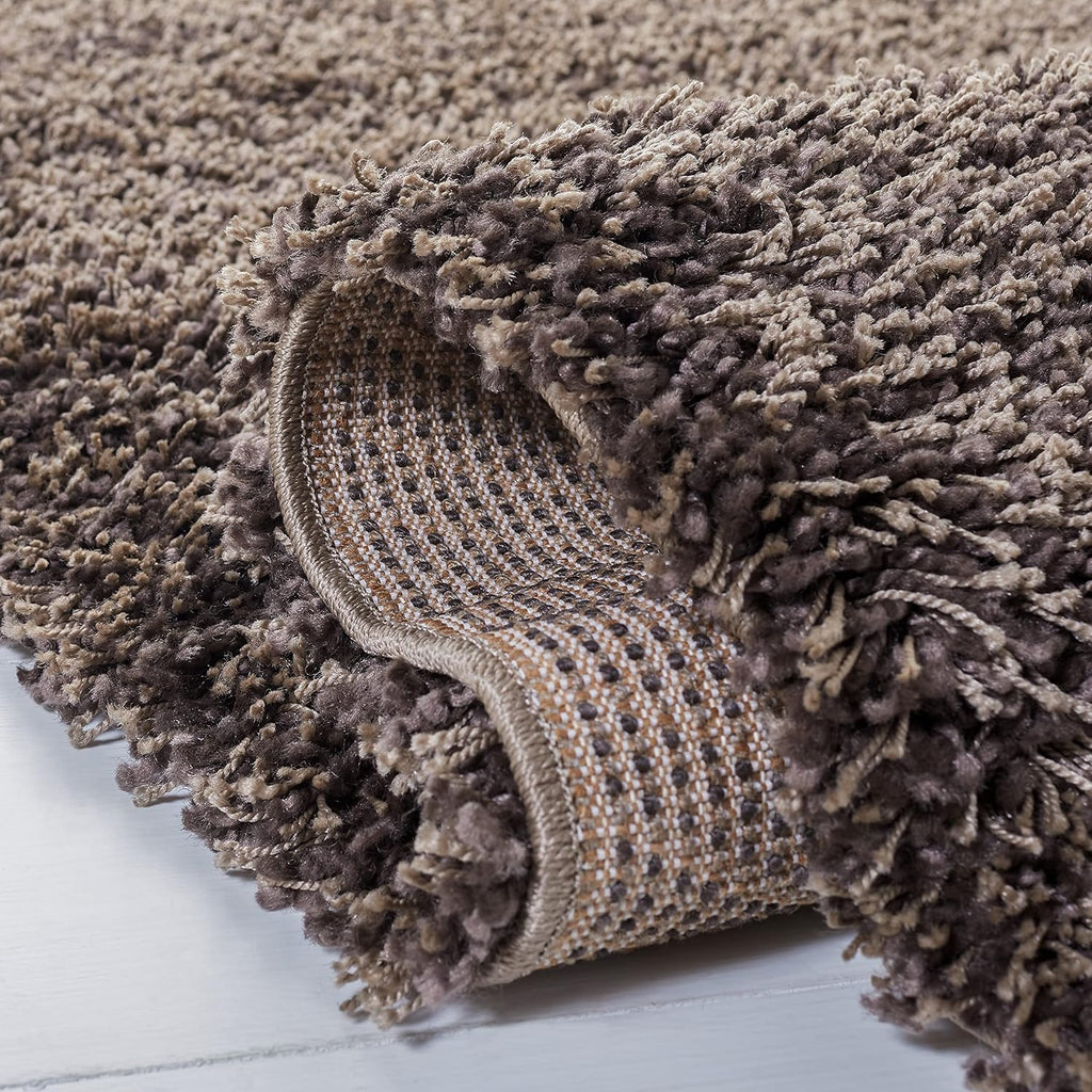 Santa Monica Shag Collection Runner Rug - 2'3" x 7', Mushroom, Solid Design, Non-Shedding & Easy Care, 2-inch Thick