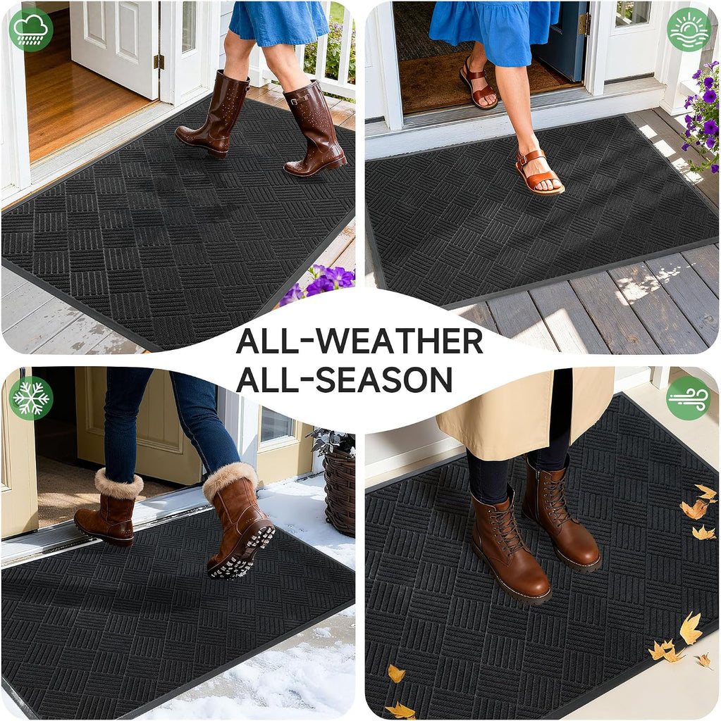 Front Door Mat, Heavy Duty Indoor Outdoor Doormat, 48" x 36" Low Profile Outdoor Mats Entrance, Stain and Fade