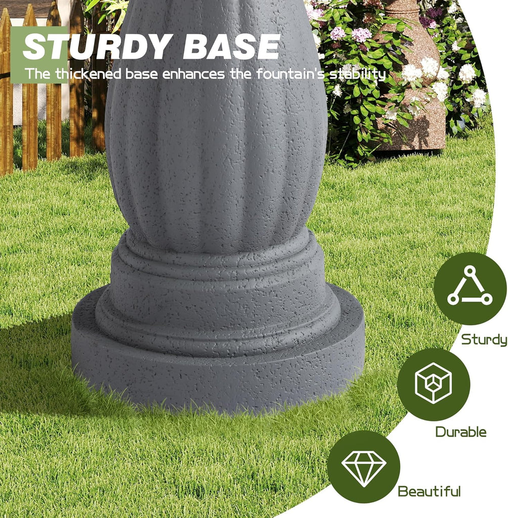47.4'H Italian Outdoor Garden Water Fountains, Fountains and Waterfalls Outside