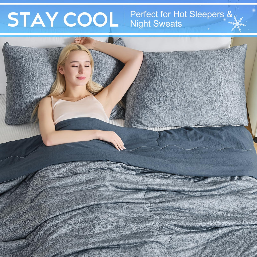 Cooling Comforter Cooling Blanket, Q-Max 0.45 Cool Sleeping Summer Blanket for Hot Sleeper Night Sweats, King 90" x
