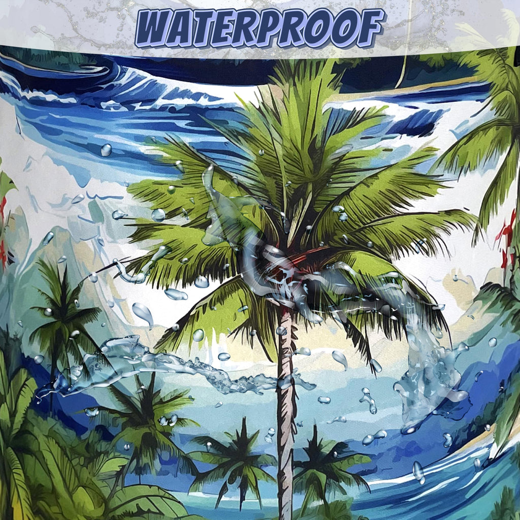 Tropical Palm Tree Laundry Basket Oxford Cloth Foldable Hamper 18.9x16.5 In