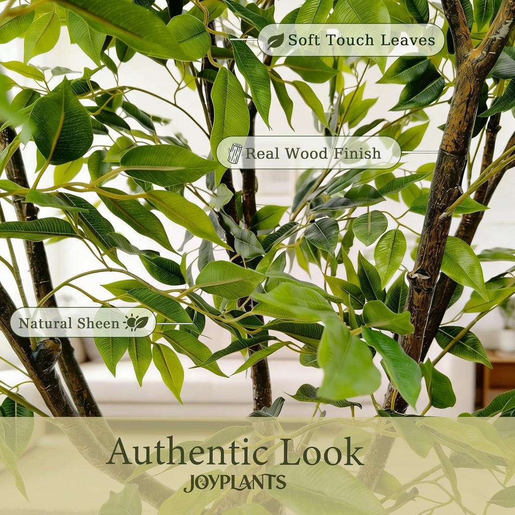 Ficus Tree Artificial 6FT Fake House Plants with White Pot