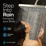 12 Inch Rectangle Rain Shower Head - Ceiling or Wall Mount Rainfall Shower Head - Large Coverage Showerhead
