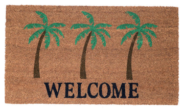 17 x 30 Coir Doormat - Welcome Palm Trees