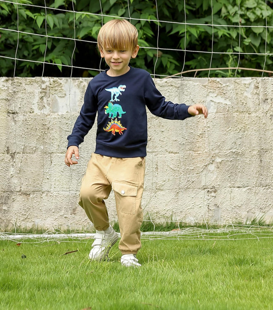 Toddler Boys Sweatshirts Crewneck Pullover Long Sleeve Shirt Top