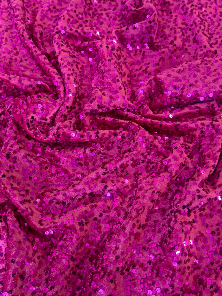 Sequin Velvet Fabric Soft Stretchy Cloth Glittering Sequins - Perfect for Dressmaking and Christmas Decor - 1 Yard of