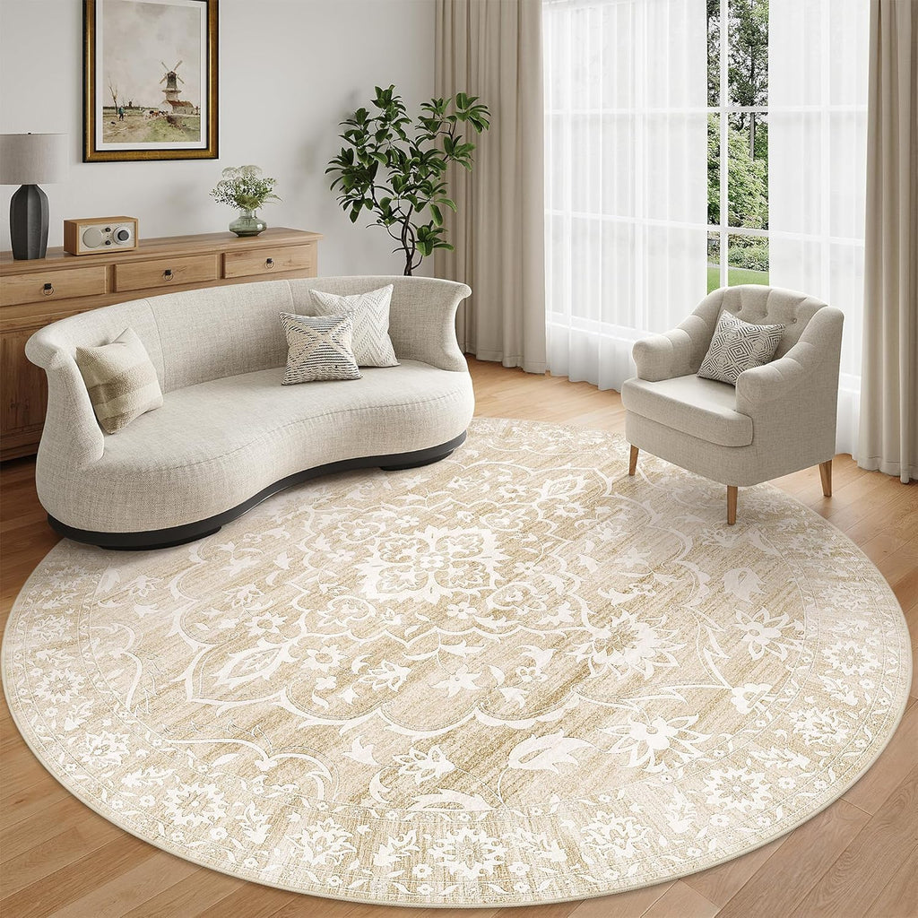 Washable Round Rug 8ft