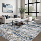 Area Rugs 8x10 for Living Room: Washable Rug Modern Abstract Neutral Soft Non-Slip Low-Pile Indoor Large Carpet for
