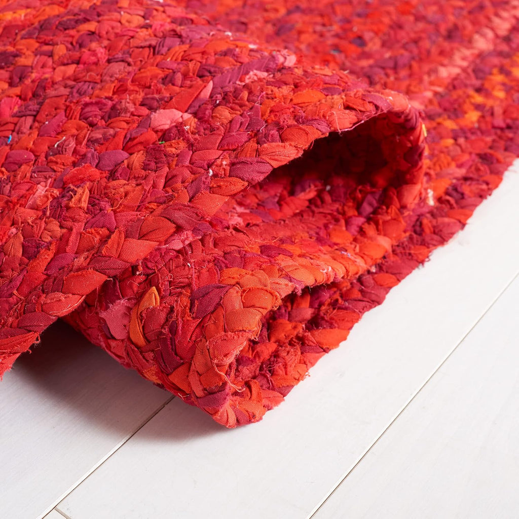 Braided Cotton Oval Rug, Farmhouse Red BRD452Q