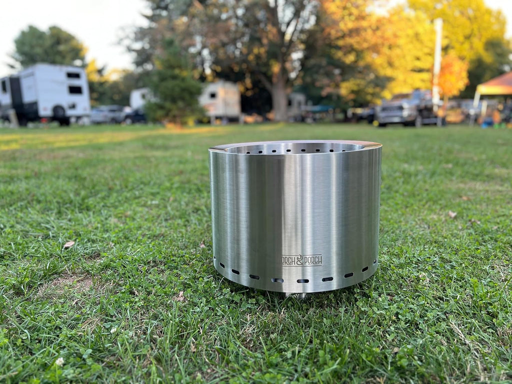 19.5 Inch Smokeless Stainless Steel Fire Pit with Weather Resistant Carry Bag